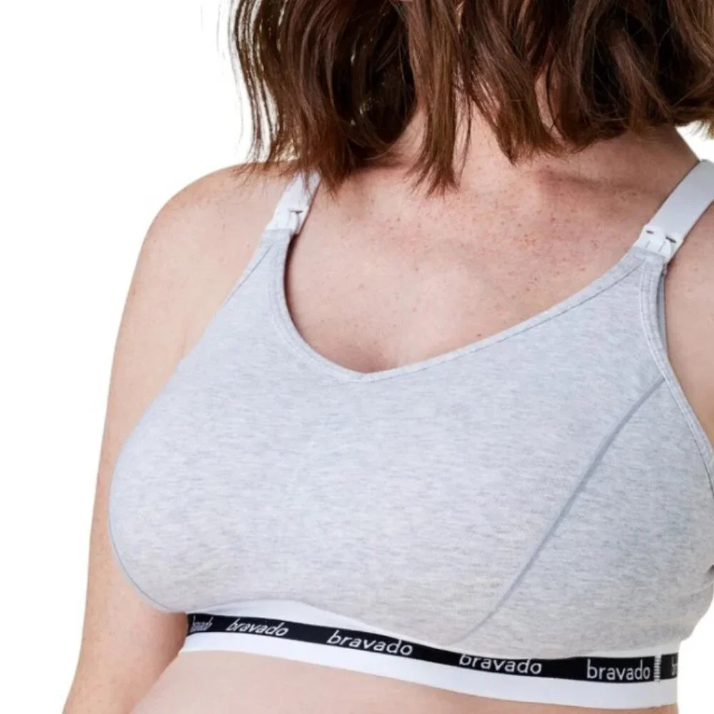 Bravado Extended Cup Nursing Bra Dove Heathered Size Small 32H, I, J 34 H,I ,J